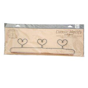 Classic Motifs Triple Heart Dowel Craft Holder 15" New